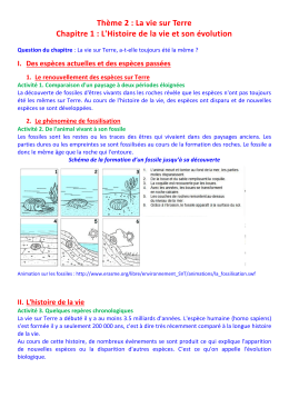 L`Histoire de la vie et son évolution