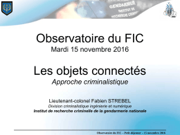 Caract&eacute;risation des objets