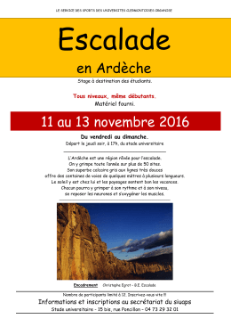 Stage en Ard&egrave;che