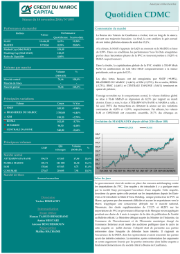 Quotidien boursier - Bourse de Casablanca