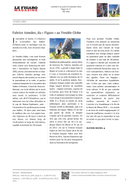 Fabrice Amedeo, du &laquo; Figaro &raquo; au Vend&eacute;e Globe