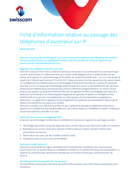 Fiche d`information relative au passage des téléphones