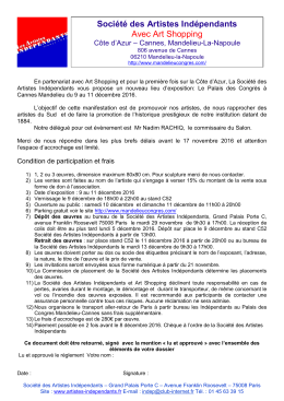 R&egrave;glement - Salon des Artistes Ind&eacute;pendants