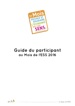 Guide du participant Mois ESS 2016