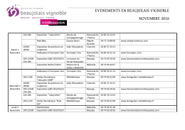 calendrier novembre - Office de tourisme Beaujolais Vignoble