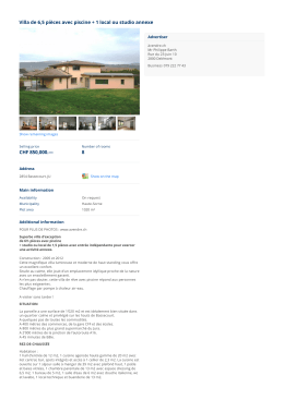 Villa de 6,5 pièces avec piscine + 1 local ou studio