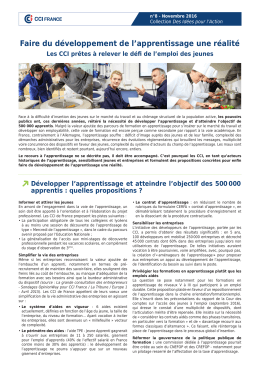 Faire du développement de l`apprentissage une réalité