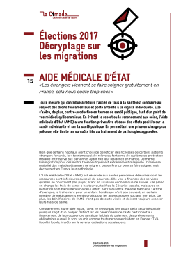 AidE MÉdicAlE d`ÉTAT Élections 2017 décryptage sur