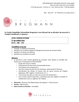 2 Architectes - CHU Brugmann