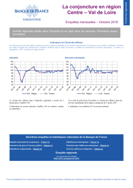 La conjoncture en région Centre