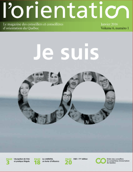 Je suis c.o. - Ordre Des Conseillers Et Conseill&egrave;res D`orientation Du