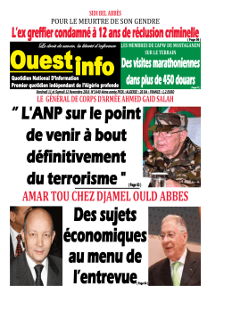 Vendredi 11 et Samedi 12 Novembre 2016 - Ouest-Info