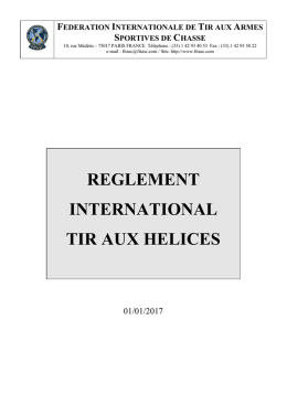 reglement international tir aux helices