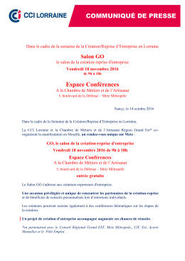 COMMUNIQUÉ DE PRESSE Espace Conférences - CCI