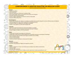 comportement &agrave; adopter pour &ecirc;tre un meilleur client