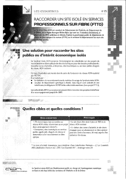 Page 1 RACCORDER UN SITE ISOLÉ EN SERVICES