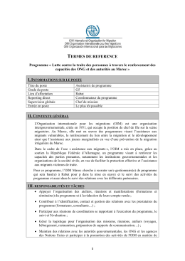 Termes de référence - Système des Nations unies au Maroc