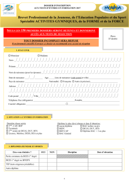Dossier d`inscription AGFF MOVIDA 2017