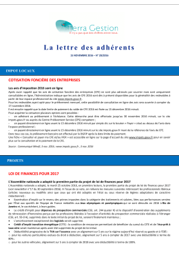 Télécharger Lettre aux adhérents n°20 du 15