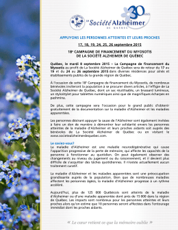 18e campagne de financement du Myosotis de La Société