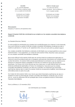 Le rapport des commissaires aux comptes