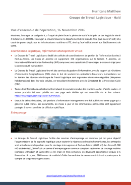 Hurricane Matthew Groupe de Travail Logistique