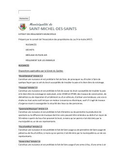 Nuisances, feux, déchets
