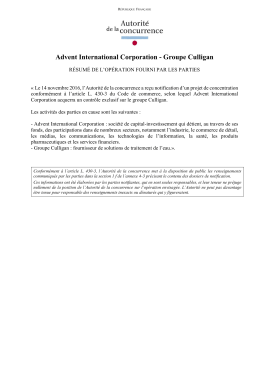 Advent International Corporation - Groupe Culligan