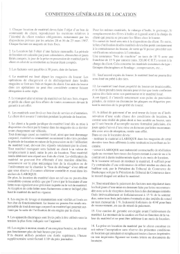 Conditions de location