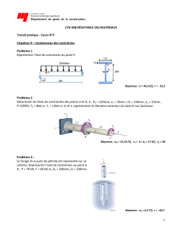 CTN‐308 RÉSISTANCE DES MATÉRIAUX Travail pratique ‐ Cours