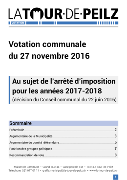 Votation du 27 novembre 2016 - La Tour-de