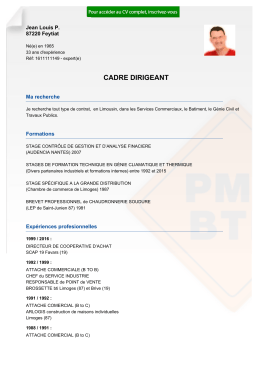 Recrutement CV CADRE DIRIGEANT - réf: 1611111149