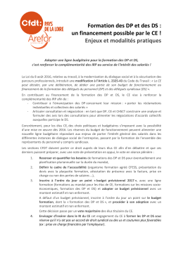 Financement des formation des DP et des DS - CFDT