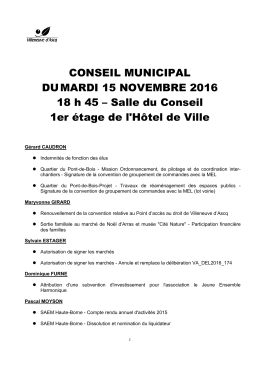 CONSEIL MUNICIPAL DUMARDI 15