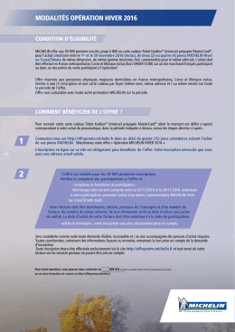 modalit&eacute;s op&eacute;ration hiver 2016