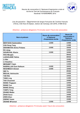 expression orale - Institut Fran&ccedil;ais d`Alg&eacute;rie
