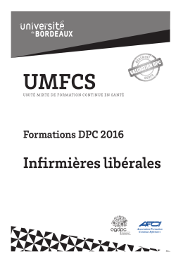 Programme DPC 2016 - Unité Mixte de Formation Continue en Santé