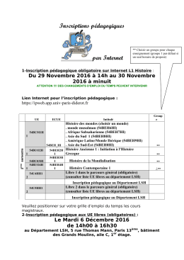 Inscriptions pédagogiques par Internet