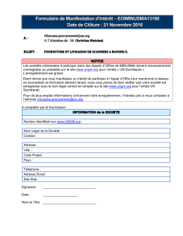 appel a manifestation d`interet pour la fourniture et