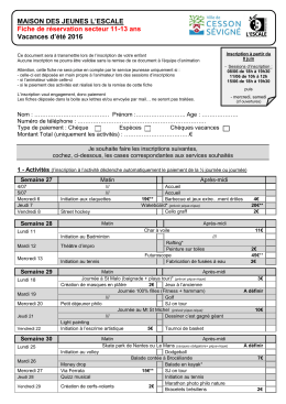 Fiche d`inscription - Ville de Cesson