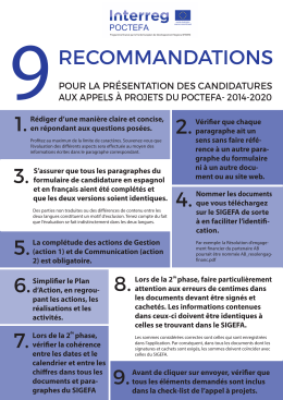 Recommandations pour la présentation des candidatures