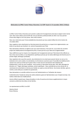 Télécharger la déclaration du SPELC Centre Poitou