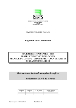 Règlement de consultation - La salle des marchés MEGALIS