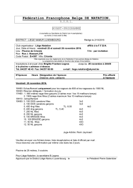 Program Programme - Longchamp Swimming Club