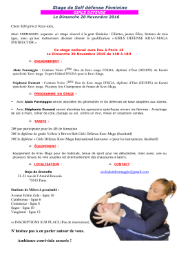 Stage de self d&eacute;fense f&eacute;minine, le 20 novembre 2016 &agrave; Paris