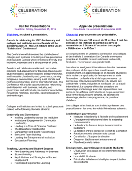 Appel de pr&eacute;sentations - Colleges and Institutes Canada