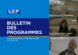 du 26 novembre au 2 décembre