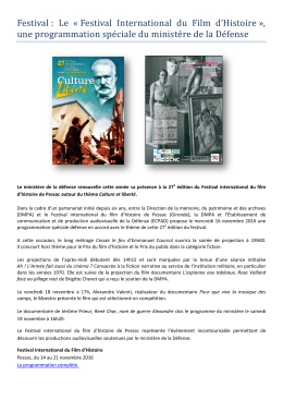 Festival : Le « Festival International du Film d`Histoire », une