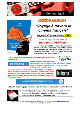 Voyage &agrave; travers le cin&eacute;ma fran&ccedil;ais