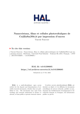 Nanocristaux, films et cellules photovoltaïques de - Tel